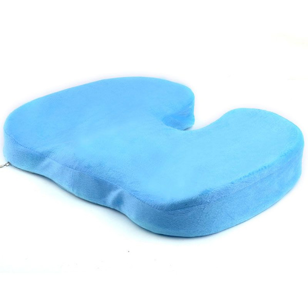 SuperOrtho Μαξιλάρι Κόκκυγα Memory Foam Light Blue Ανατομικό με κλίση και εγκοπή καθίσματος κατά των κατακλίσεων 
